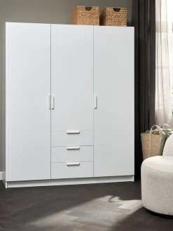 JENSLEVArmario JENSLEV 144x176 3 puertas 3 cajones blanco