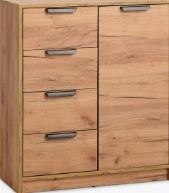 JENSLEVCómoda 4 cajones 1 puerta JENSLEV roble salvaje natural