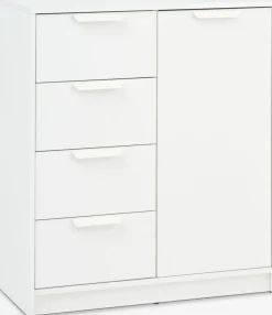 JENSLEVCómoda JENSLEV 4 cajones 1 puerta blanco