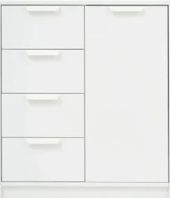 JENSLEVCómoda JENSLEV 4 cajones 1 puerta blanco