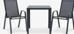 JERSORE + LEKNESMesa JERSORE L70 + 2 sillas LEKNES negro