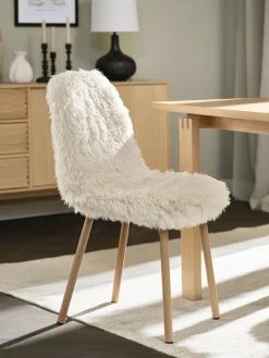 JONSTRUPSilla de comedor JONSTRUP felpa blanco crudo/color roble