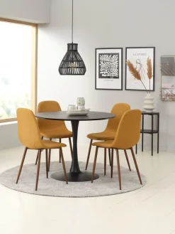 JONSTRUPSilla de comedor JONSTRUP tela curri/color roble oscuro