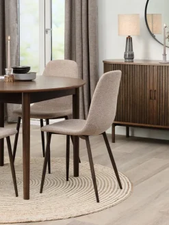 JONSTRUPSilla de comedor JONSTRUP tela beis/color roble oscuro