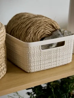 JUTECesta JUTE 4,5L plástico blanco crudo