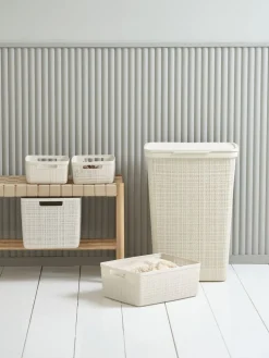 JUTECesta JUTE 4,5L plástico blanco crudo