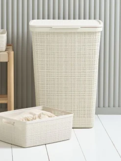 JUTECesta JUTE 12L plástico blanco crudo