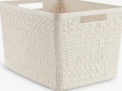 JUTECesta JUTE 20L plástico blanco crudo