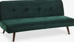 JUVRESofá cama JUVRE terciopelo verde oscuro/nogal