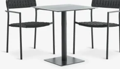 KAPPRUET + TRILLEVALLENMesa KAPPRUET L65 + 2 sillas TRILLEVALLEN negro