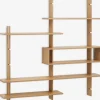 KARLEBYMueble pared KARLEBY 6 estantes regulables color roble cálid