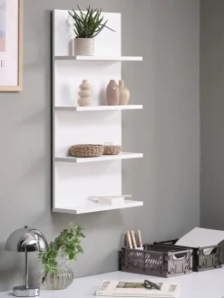 KARSTOFTEstante de pared KARSTOFT 4 estantes blanco