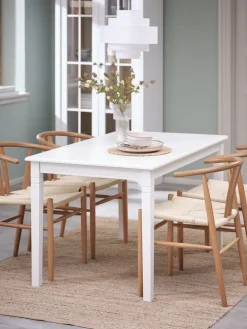 KIRKEBYMesa de comedor KIRKEBY 80x130/220 blanco