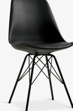 KLARUPSilla de comedor KLARUP polipiel negro/negro