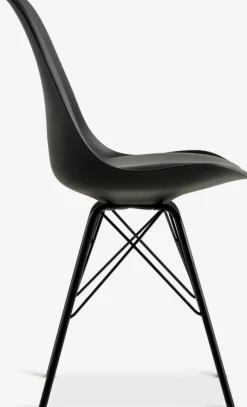 KLARUPSilla de comedor KLARUP polipiel negro/negro