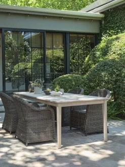KOLLEN + GAMMELBYMesa KOLLEN L205 madera dura + 4 sillas GAMMELBY gris