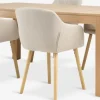 KORSKRO + ADSLEVMesa KORSKRO L200/326 roble natural + 4 sillas ADSLEV beis