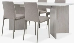 KRONDAL + BRANDEMesa KRONDAL L180 travertino + 4 sillas BRANDE beis