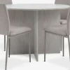 KRONDAL + BRANDEMesa KRONDAL Ø110 travertino + 4 sillas BRANDE beis
