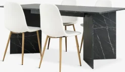 KRONDAL + JONSTRUPMesa KRONDAL L180 mármol + 4 sillas JONSTRUP blanco