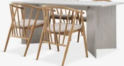 KRONDAL + LYKSBORGMesa KRONDAL L180 travertino + 4 LYKSBORG roble natural