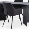 KRONDAL + PURHUSMesa KRONDAL L180 mármol + 4 sillas PURHUS gris/negro