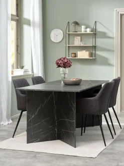 KRONDALMesa de comedor KRONDAL 90x180 color mármol negro