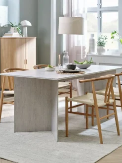 KRONDALMesa de comedor KRONDAL 90x180 color travertino