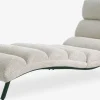 LINDELSESillón chaise longue LINDELSE felpa beis/negro