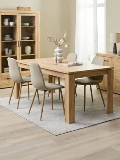 LINTRUP + BISTRUPMesa LINTRUP L190/280 roble salvaje + 4 sillas BISTRUP arena