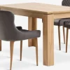 LINTRUP + PEBRINGEMesa LINTRUP L140 roble + 4 sillas PEBRINGE terciopelo gris