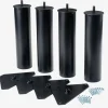 LOFJORDENPatas de cama Ø5xA23cm LOFJORDEN acero negro 4 unidades