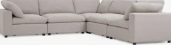 LYBYSofá modular LYBY 5 plazas rinconero tela arena