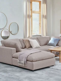 LYBYSofá modular LYBY 3 plazas chaise longue tela arena