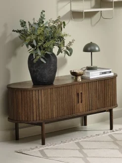LYNGVIGMueble TV LYNGVIG 120cm 2 puertas persiana roble oscuro