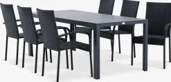 MADERUP + GUDHJEMMesa MADERUP L205 + 4 sillas GUDHJEM negro