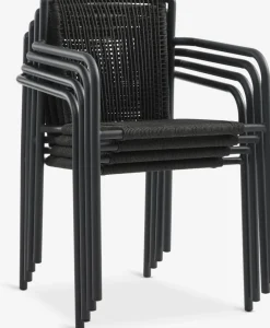 MADERUP + KRISTIANSTADMesa MADERUP L90 negro + 4 sillas KRISTIANSTAD verde