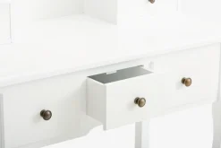 MALLINGTocador + taburete MALLING con espejo blanco/beis