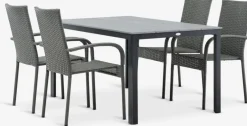 MARIELYST + GUDHJEMMesa MARIELYST L150 + 4 sillas GUDHJEM gris