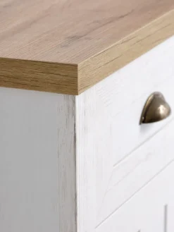 MARKSKELAparador MARKSKEL 3 puertas blanco/roble salvaje natural