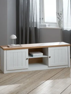 MARKSKELMueble TV MARKSKEL 2 puertas blanco/roble salvaje natural