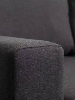 MARSLEVSofá cama con chaise longue MARSLEV tela gris oscuro