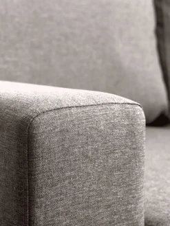 MARSLEVSofá cama con chaise longue MARSLEV tela gris claro