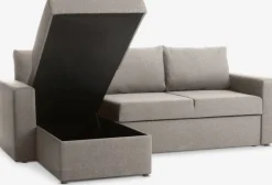 MARSLEVSofá cama con chaise longue MARSLEV tela gris claro
