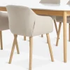 MARSTRAND + ADSLEVMesa MARSTRAND L200/280 blanco + 4 sillas ADSLEV beis