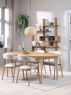 MARSTRAND + EJSINGMesa MARSTRAND L200 roble natural + 4 sillas EJSING beis