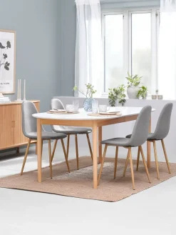 MARSTRAND + JONSTRUPMesa MARSTRAND L200/280 blanco + 4 JONSTRUP gris