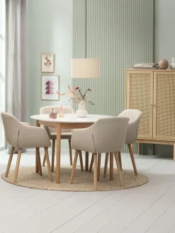 MARSTRANDMesa de comedor MARSTRAND Ø110/110x200 blanco/natural