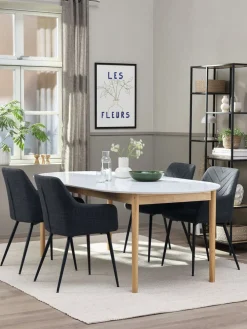 MARSTRANDMesa de comedor MARSTRAND 100x200/280 blanco/natural
