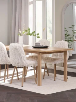 MEJLSKOV + JONSTRUPMesa MEJLSKOV L180 roble + 4 JONSTRUP felpa blanco crudo